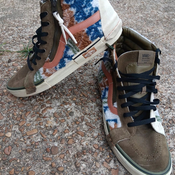 Vans Men's High-Top Sneakers - Brown, Cream, and Black - Picture 4 of 13